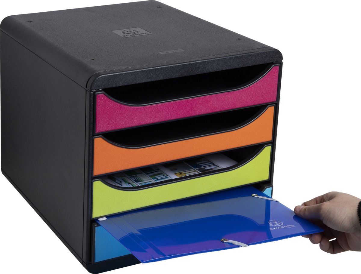Exacompta Big-Box Skuffekabinet, 4, harlequin