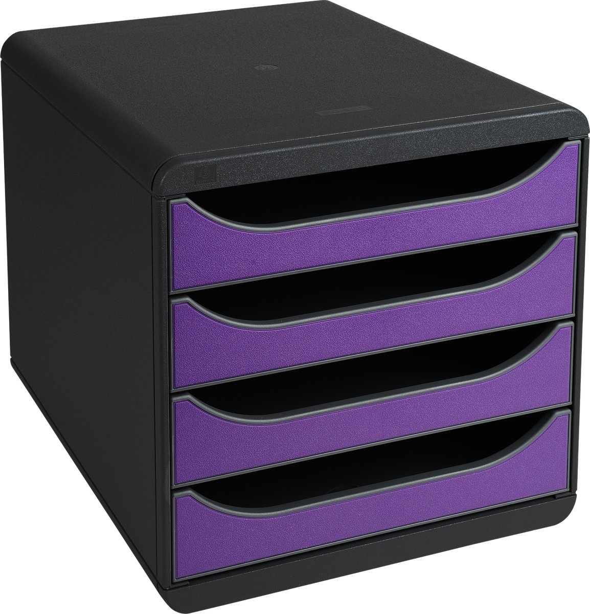 Exacompta Big-Box Skuffekabinet, 4, sort/lilla