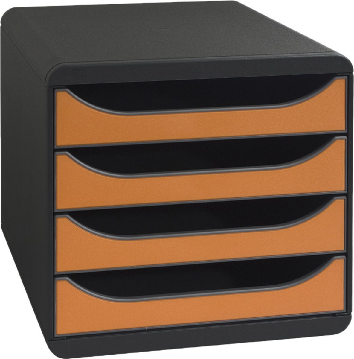 Exacompta Big-Box Skuffekabinet, 4, sort/orange
