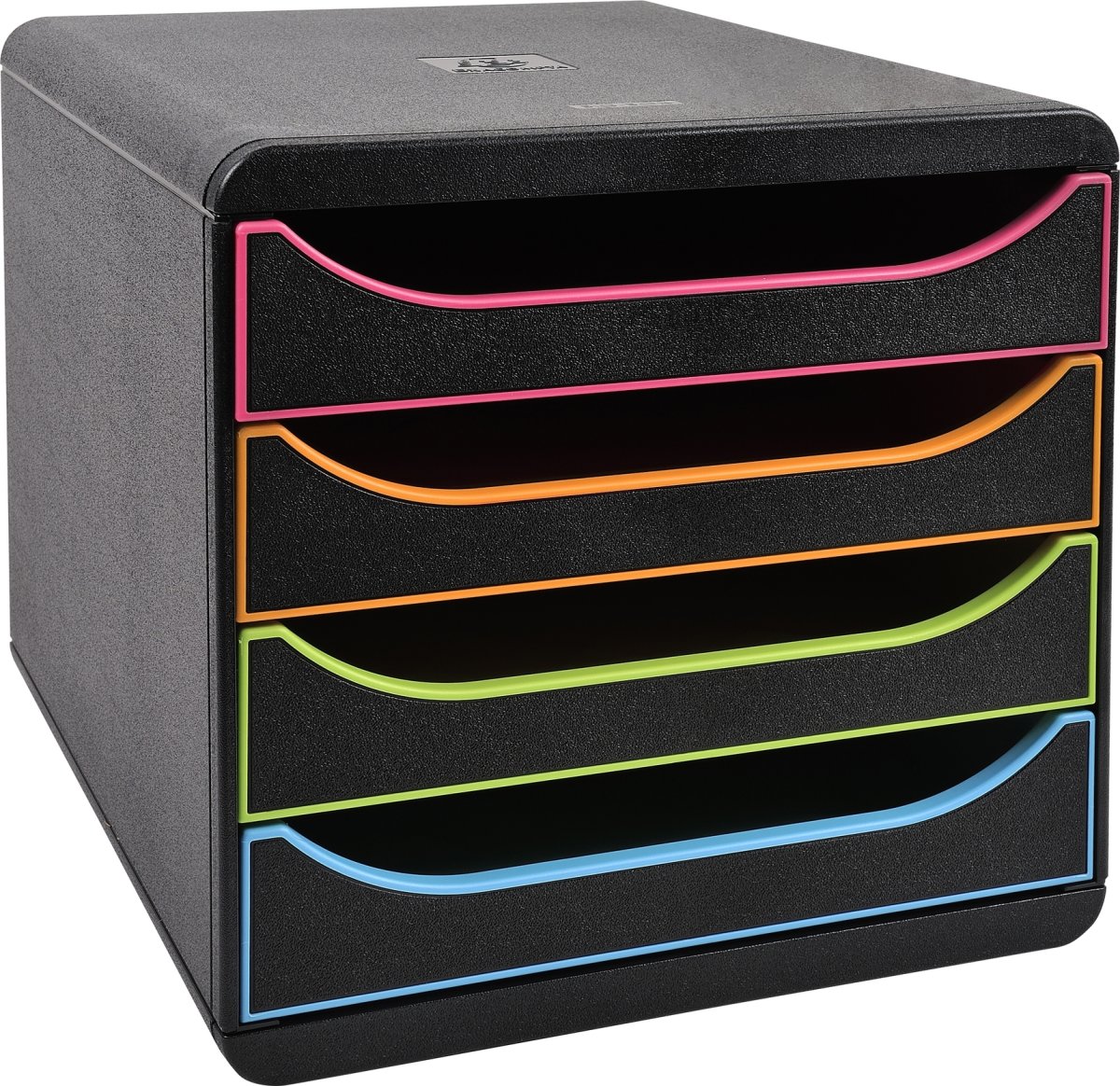 Exacompta Big-Box Skuffekabinet, 4, sort/harlequin