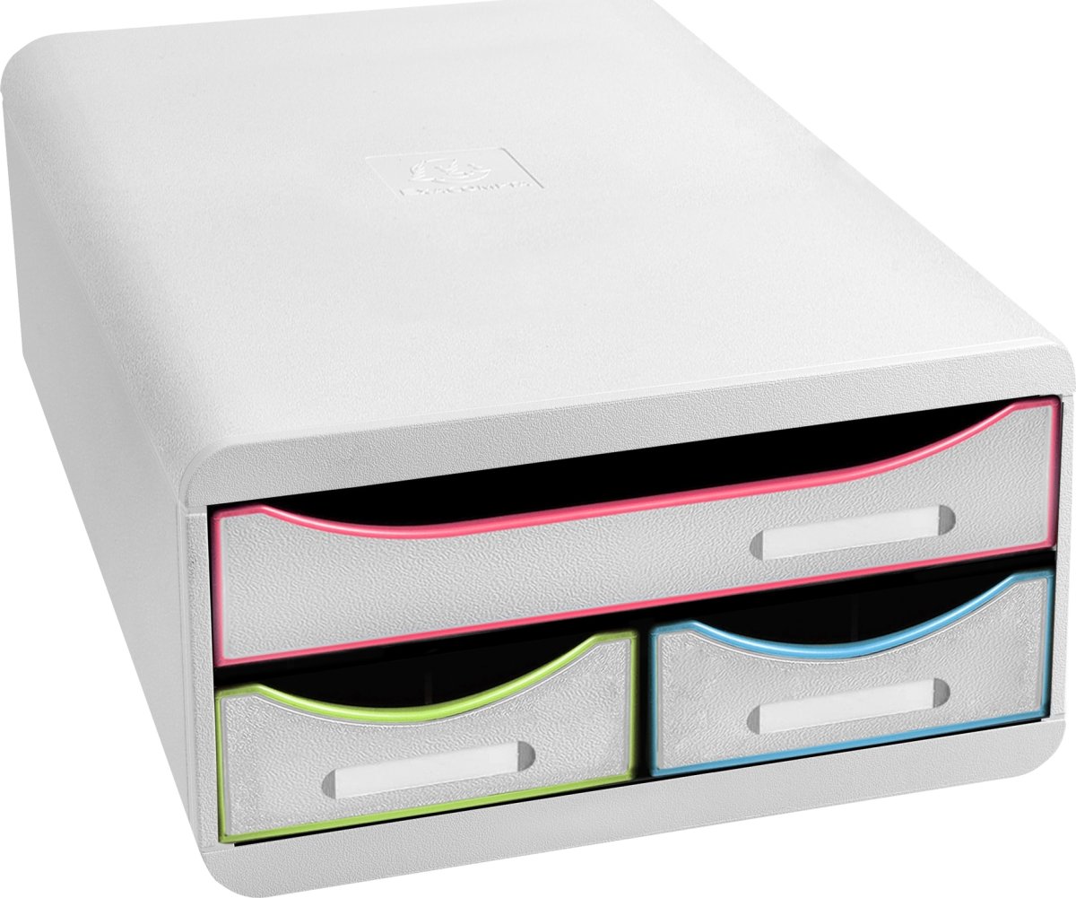 Exacompta Small-Box Skuffekabinet, hvid/harlequin