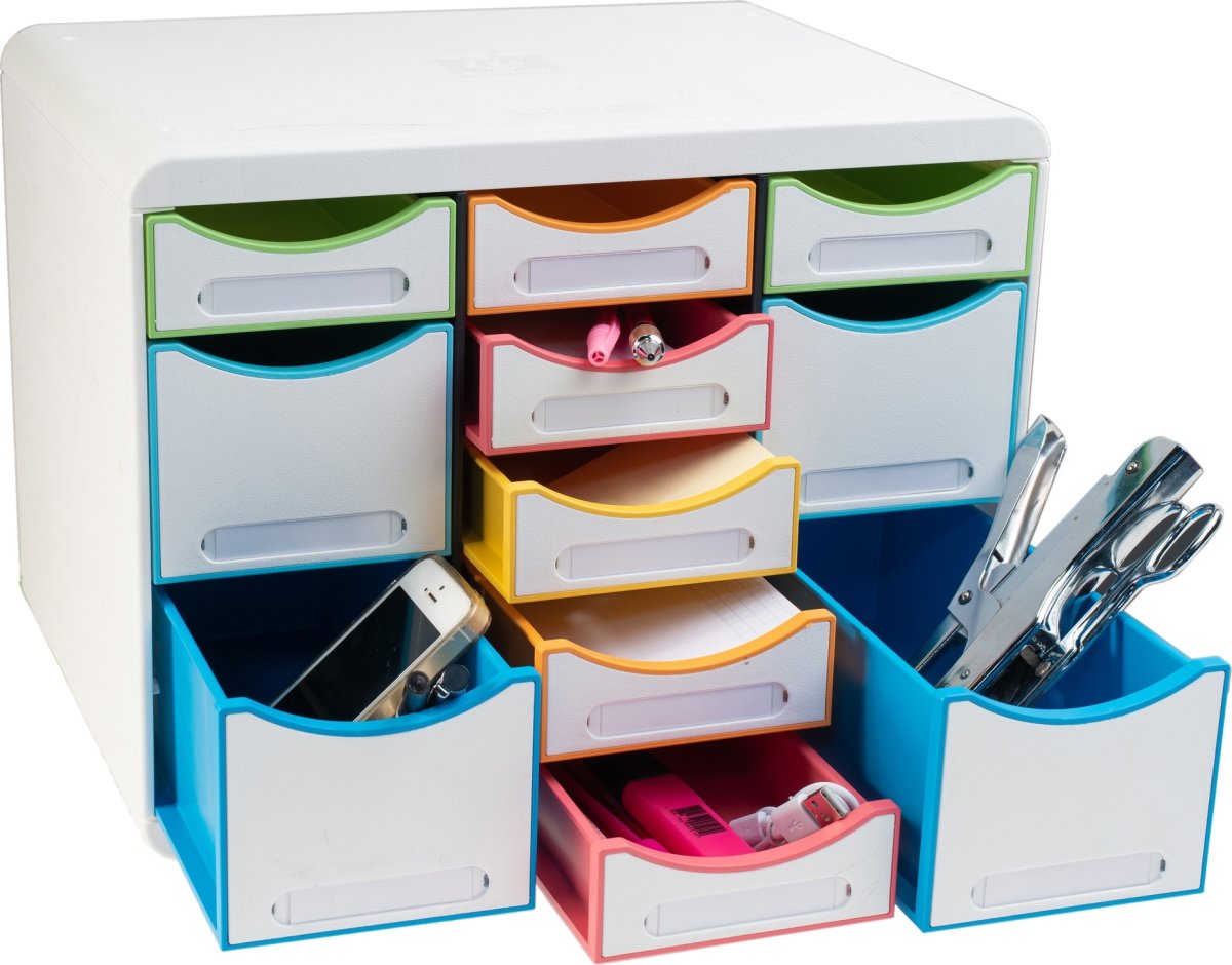 Exacompta Store-Box Skuffekabinet, hvid/harlequin