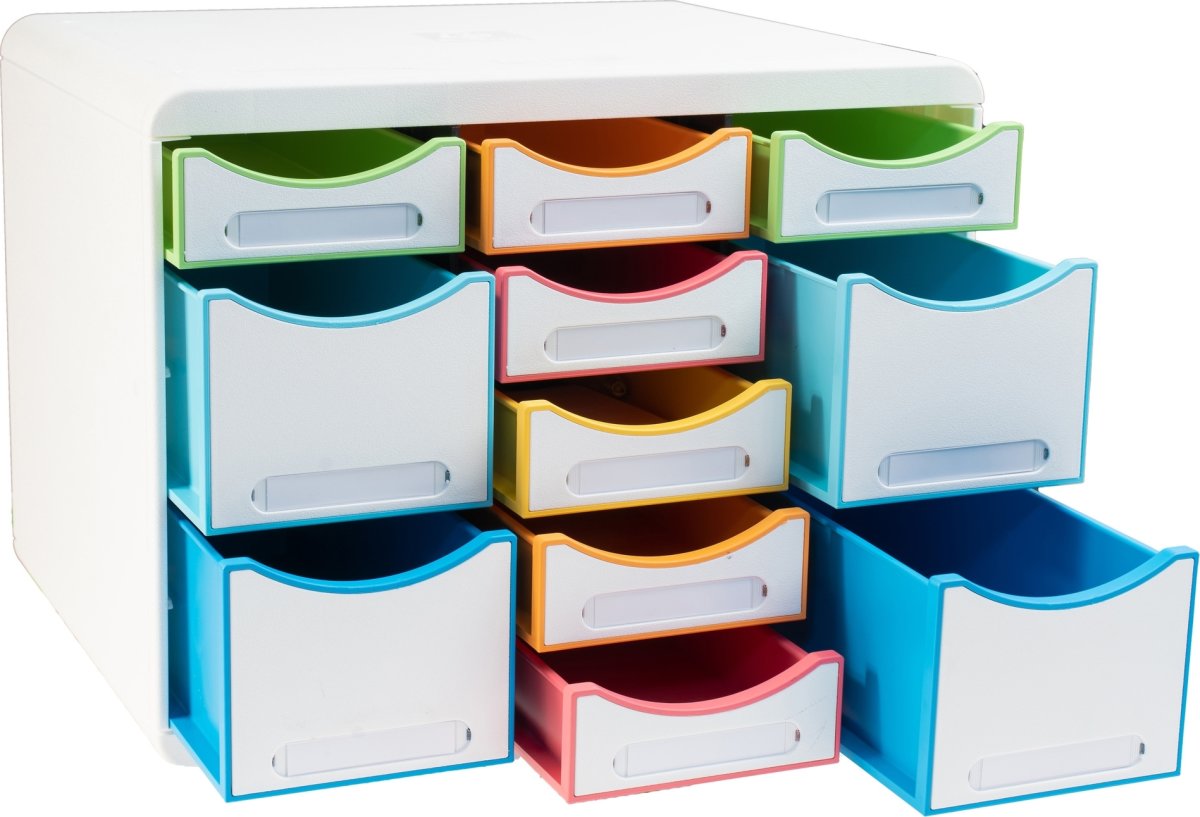 Exacompta Store-Box Skuffekabinet, hvid/harlequin