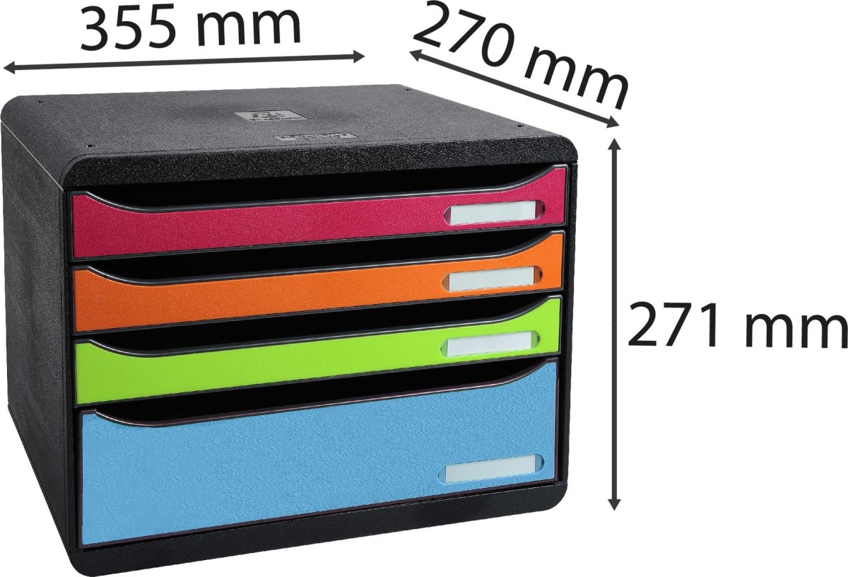 Exacompta Big-Box+ Skuffekabinet, H, 4, harlequin