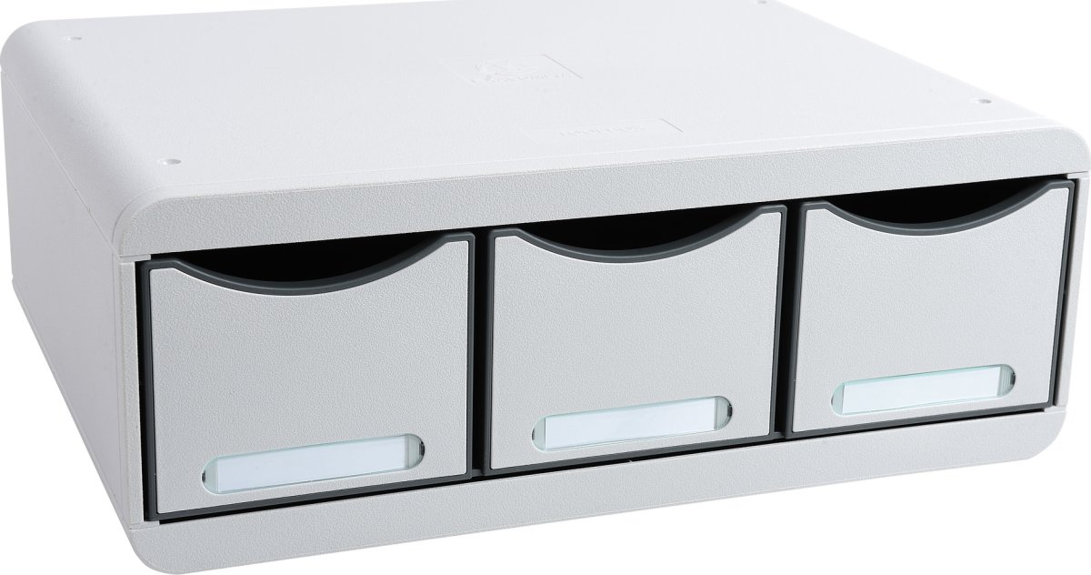 Exacompta Toolbox Skuffekabinet, 3, lysegrå