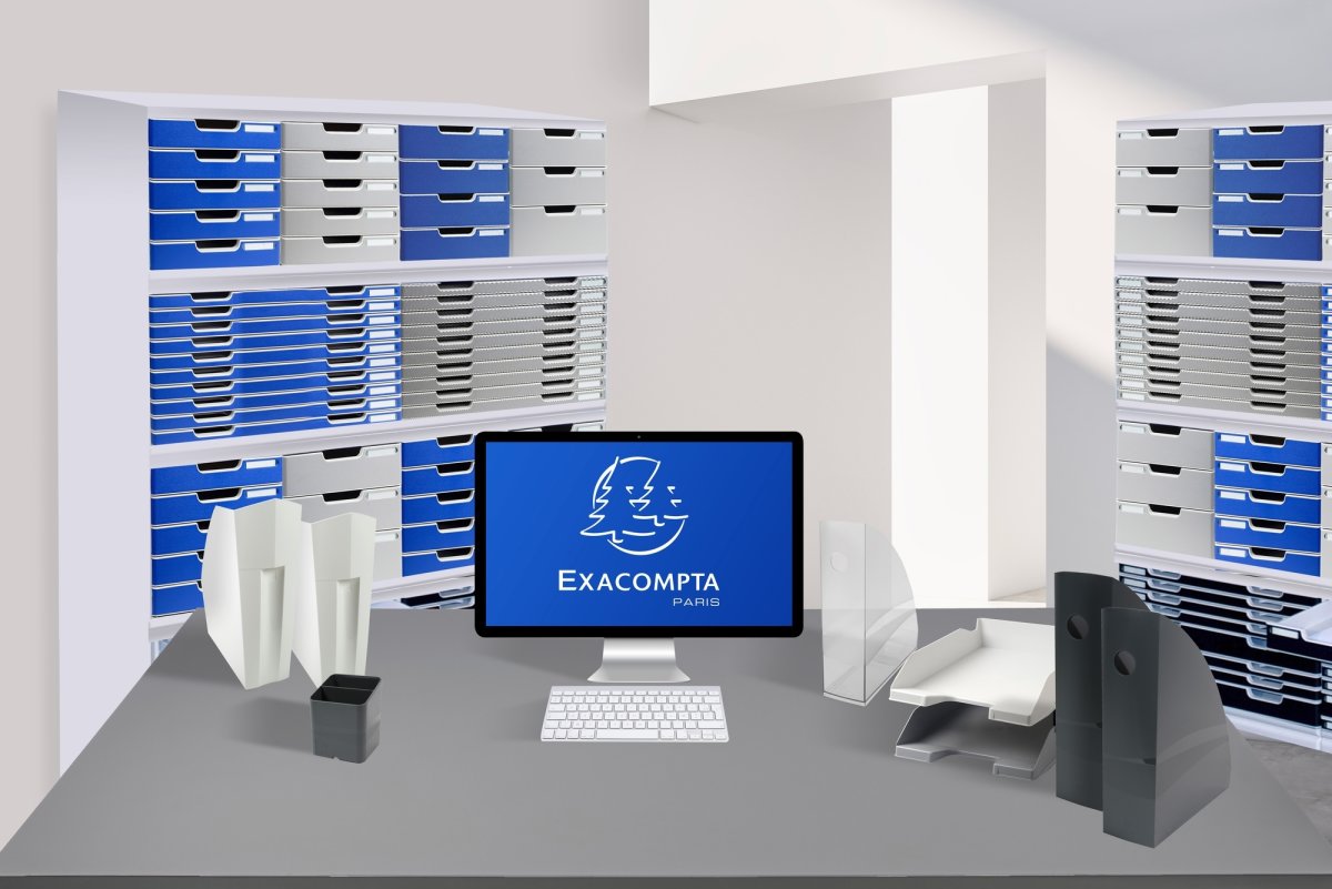 Exacompta Toolbox Skuffekabinet, 3, lysegrå