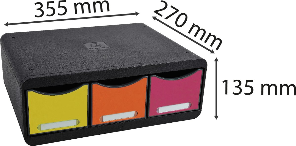 Exacompta Toolbox Skuffekabinet, 3, harlequin