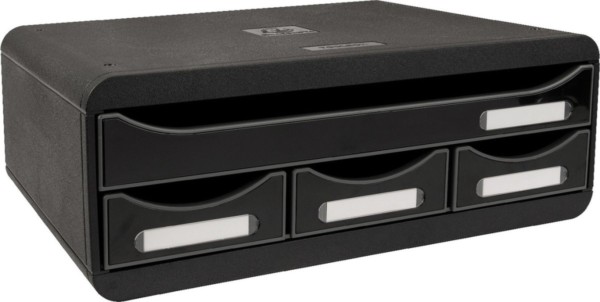Exacompta Toolbox Skuffekabinet, 4, sort/g. sort