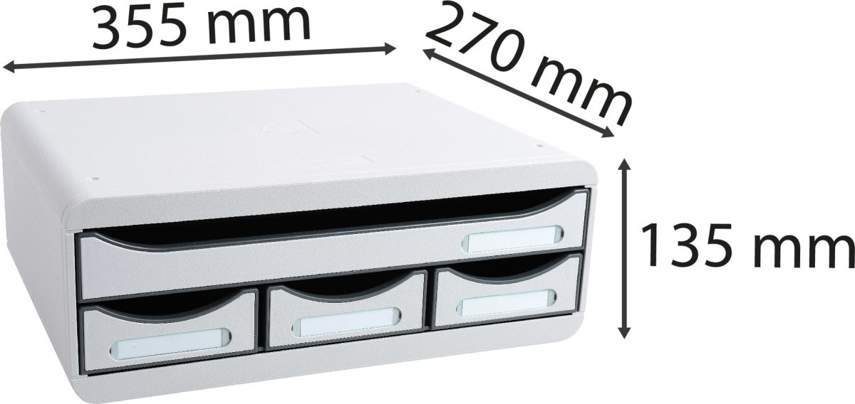 Exacompta Toolbox Skuffekabinet, 4, lysegrå