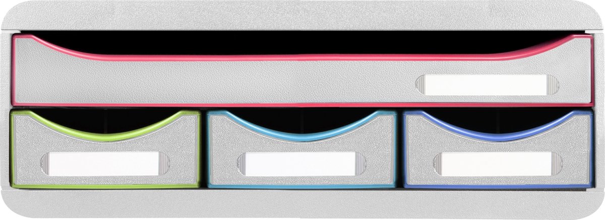 Exacompta Toolbox Skuffekabinet, 4, hvid/harlequin