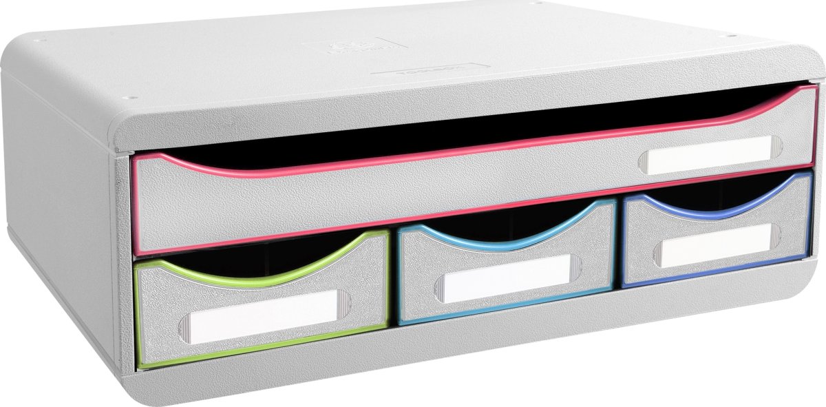 Exacompta Toolbox Skuffekabinet, 4, hvid/harlequin