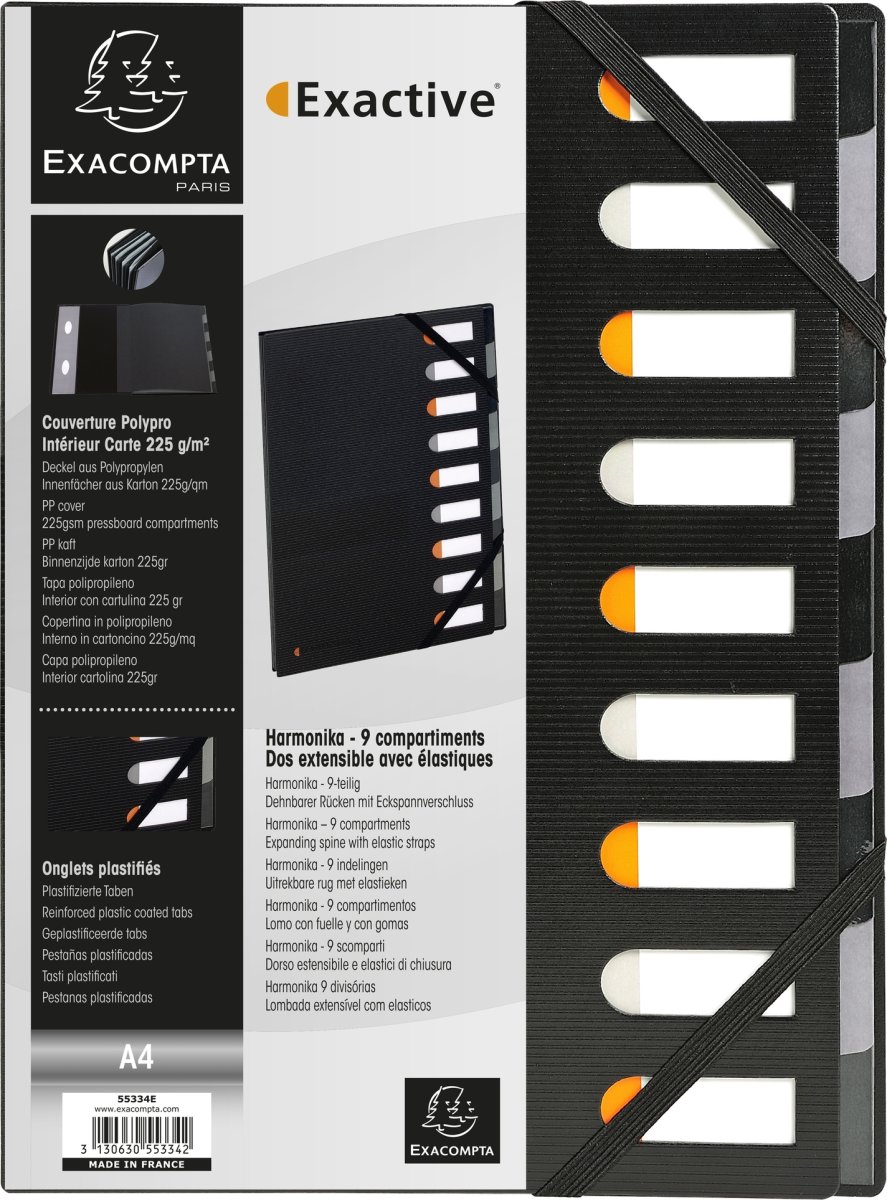 Exacompta Exactive Sorteringsmappe, 9 faner