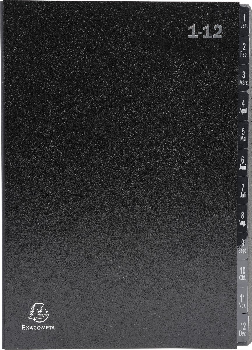 Exacompta Sorteringsmappe, 1-12, sort