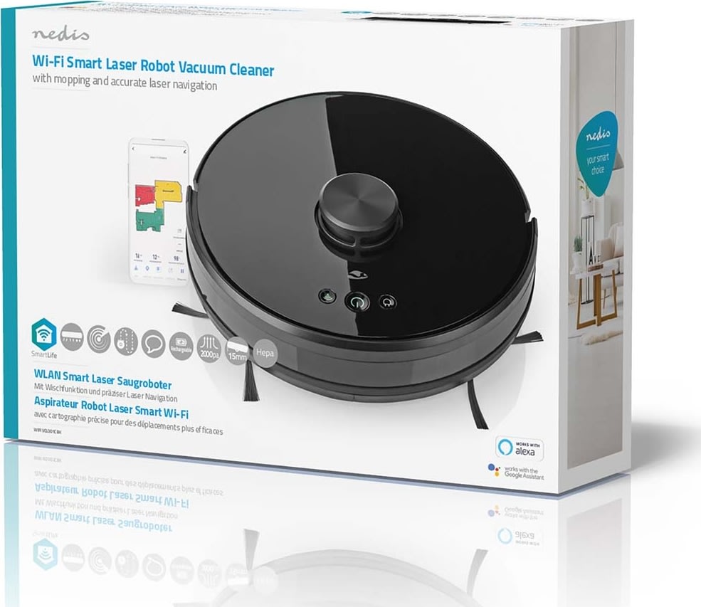 Nedis SmartLife WIFIVCL001CBK Robotstøvsuger, sort