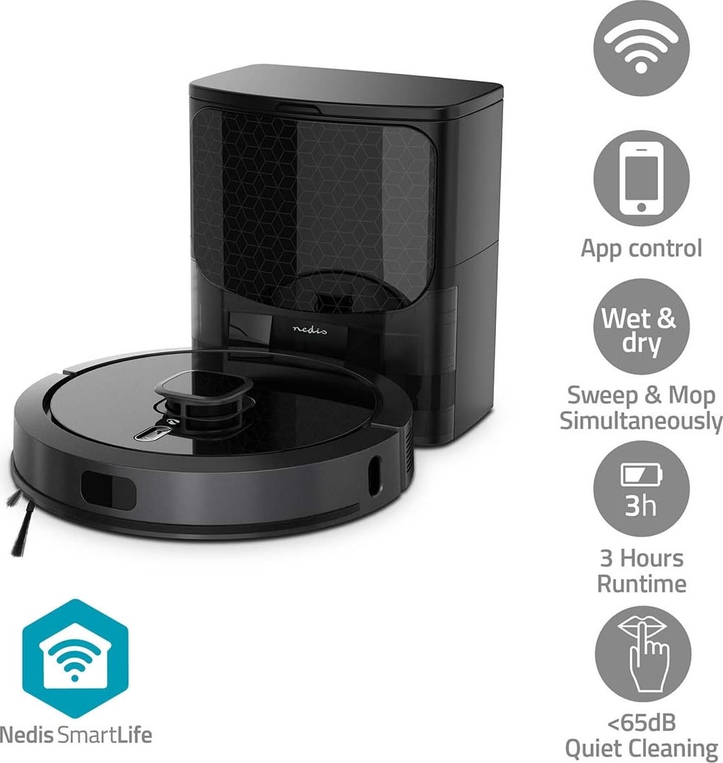 Nedis SmartLife WIFIVCL002CBK Robotstøvsuger, sort