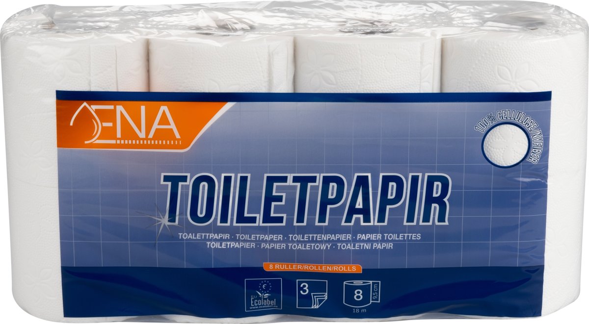 Toiletpapir | 3-Lags | 64 ruller | Hvid | Nyfiber