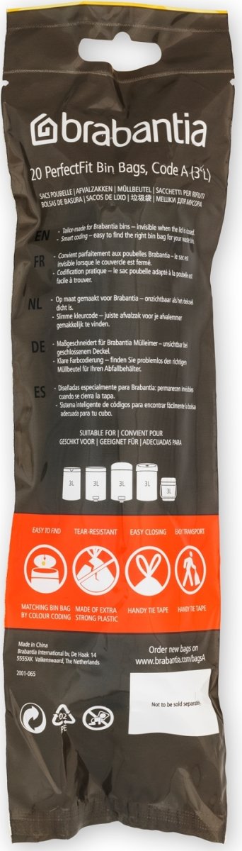 Brabantia Affaldspose A | 3 L | 20 stk.