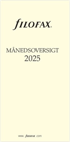 Filofax 2025 Refill | Personal | Månedsoversigt