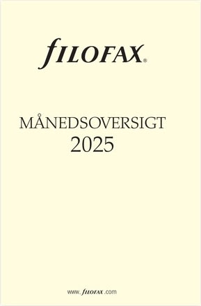 Filofax 2025 Refill | Pocket | Månedsoversigt