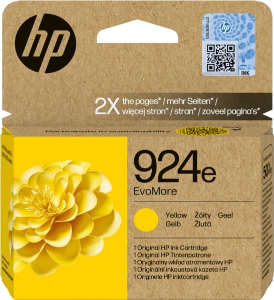 HP 924e EvoMore Original blækpatron, Gul