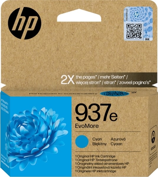 HP 937e EvoMore Original blækpatron, Cyan