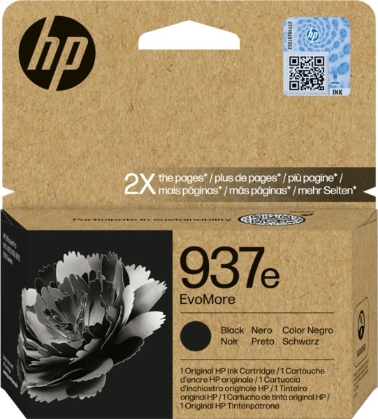 HP 937e EvoMore Original blækpatron, Sort