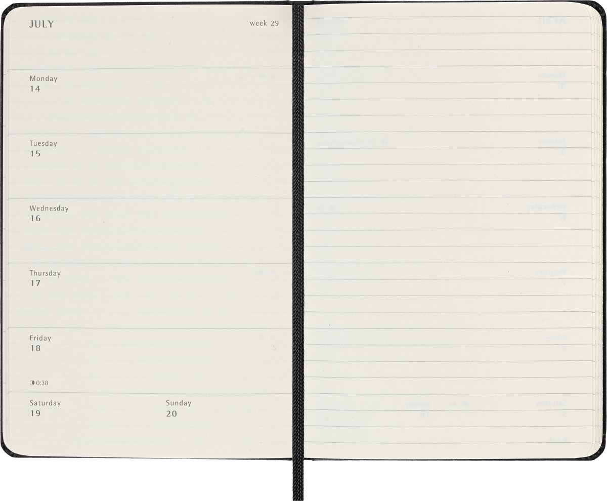 Moleskine 2025 Kalender | H | Uge | Poc. | Sort