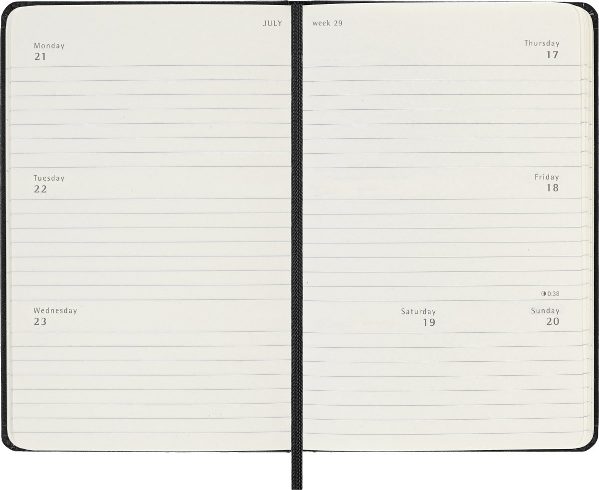 Moleskine 2025 Kalender | H | Uge h. | Poc. | Sort