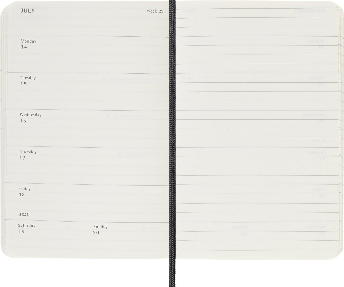 Moleskine 2025 Kalender | S | Uge | Poc. | Sort