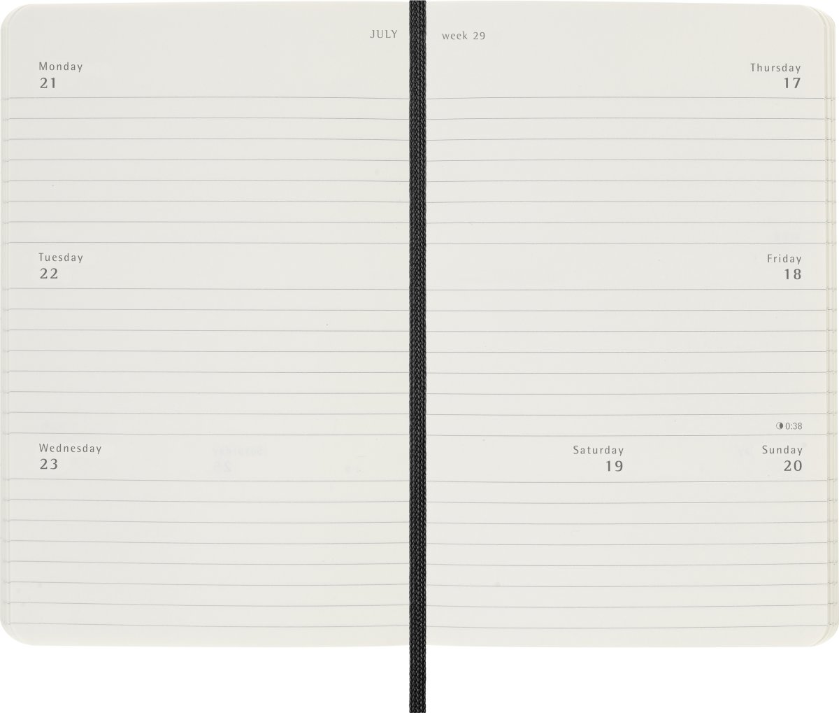 Moleskine 2025 Kalender | S | Uge h. | Poc.