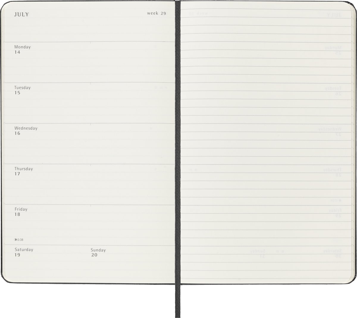 Moleskine 2025 Kalender | H | Uge | L | Sort