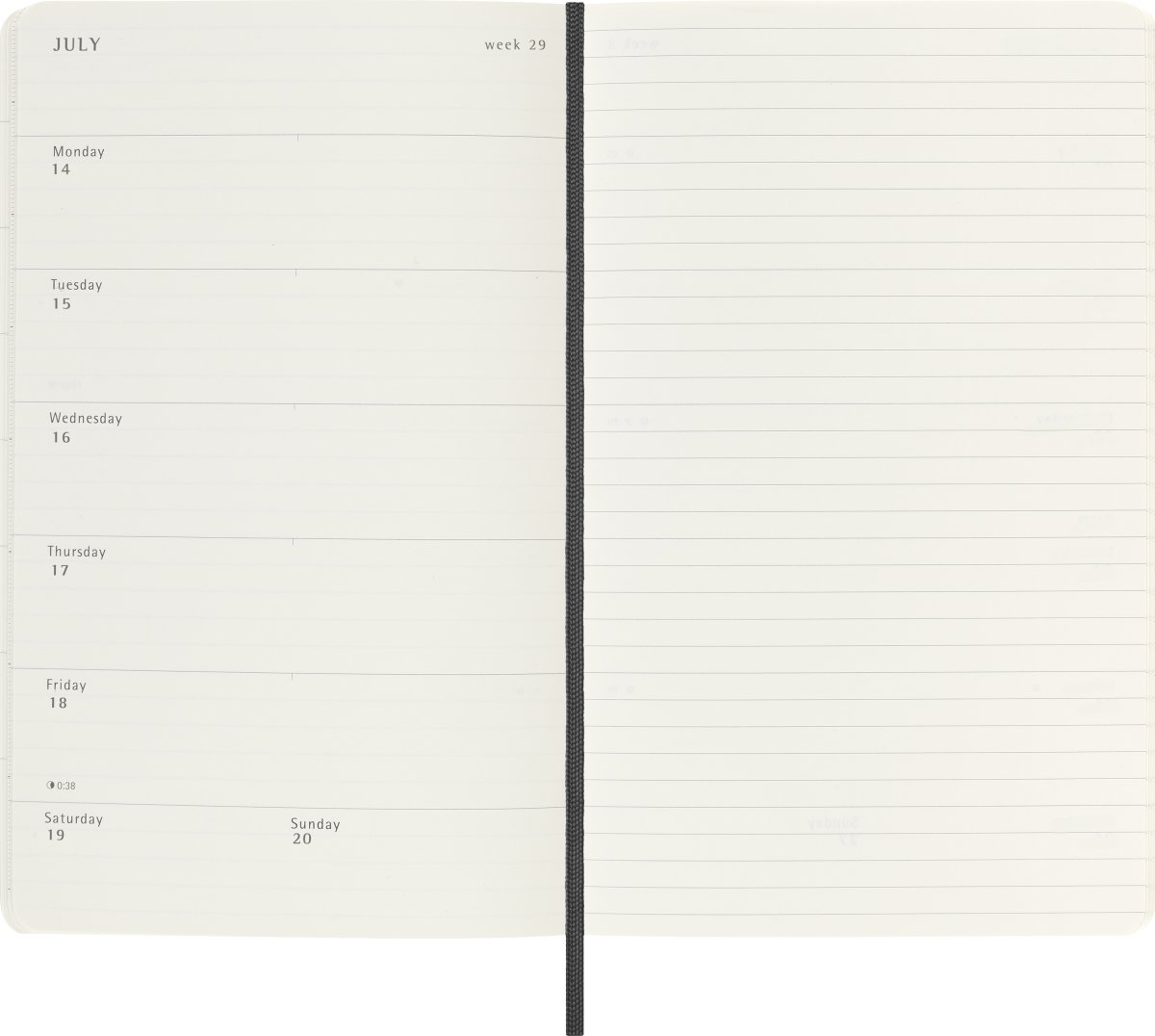 Moleskine 2025 Kalender | S | Uge | L | Sort