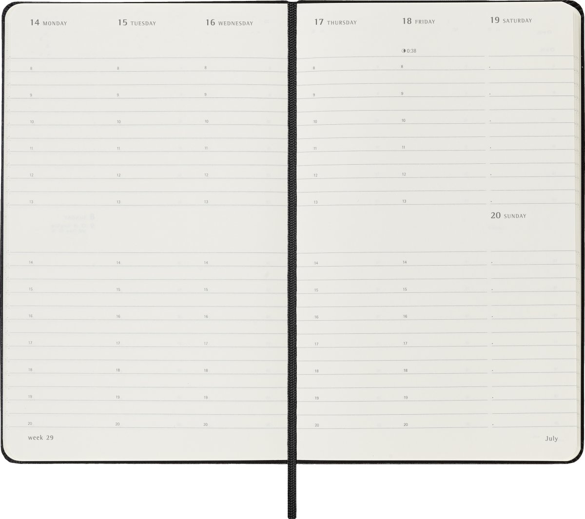 Moleskine 2025 Kalender | H | Uge v. | L | Sort