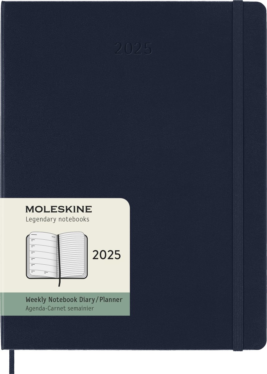 Moleskine 2025 Kalender | H | Uge | XL | Blå