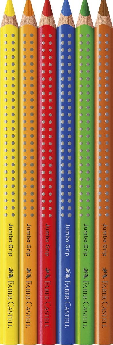 Faber-Castell Grip Farveblyanter Jumbo | 6 farv.