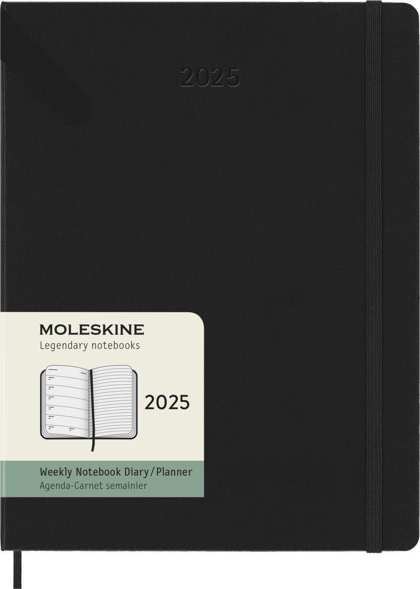 Moleskine 2025 Kalender | H | Uge | XL | Sort