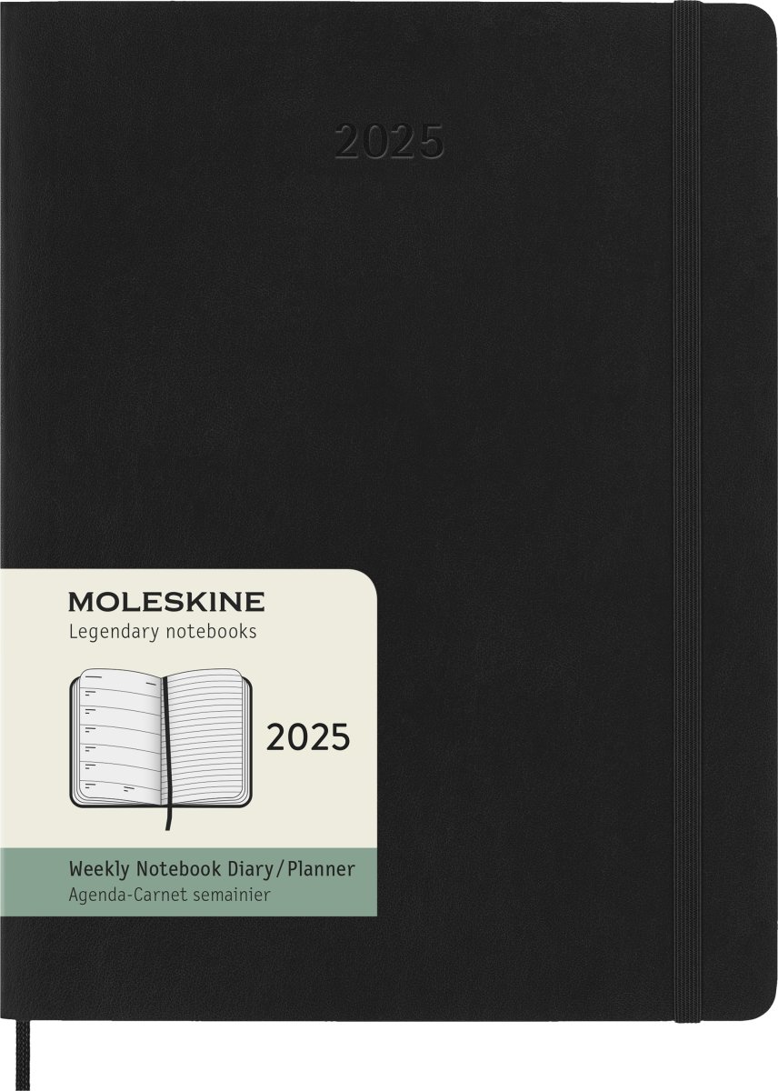 Moleskine 2025 Kalender | S | Uge | XL | Sort