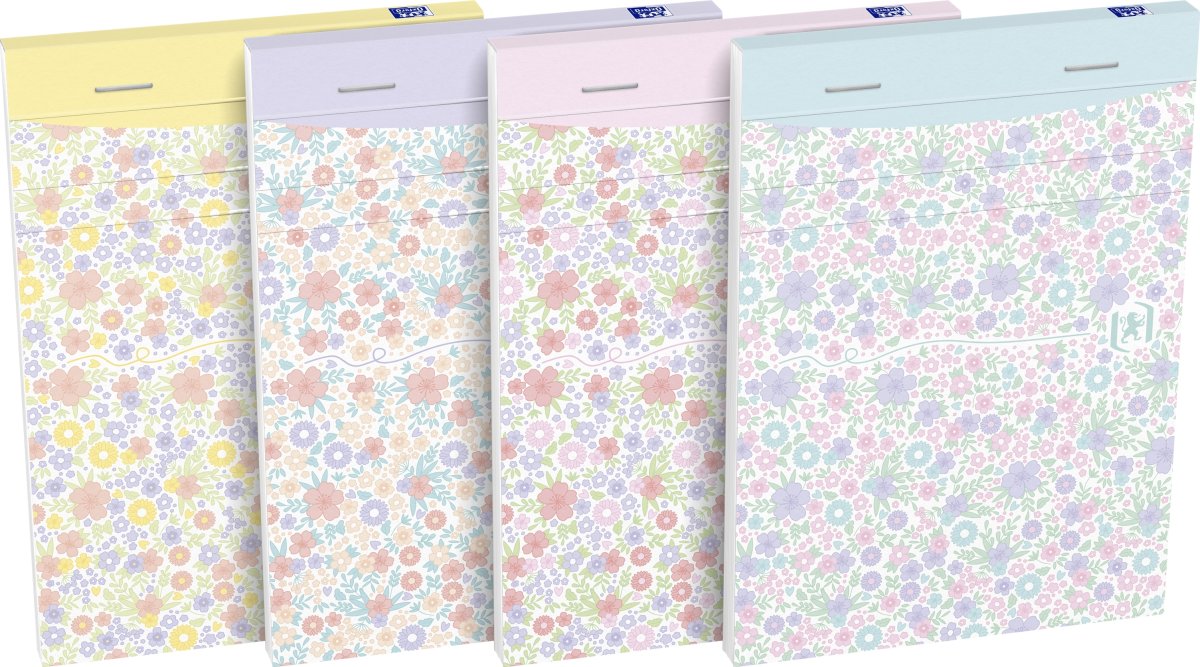 Oxford Floral Notesblok 10x14 cm | Linjeret | Ass.