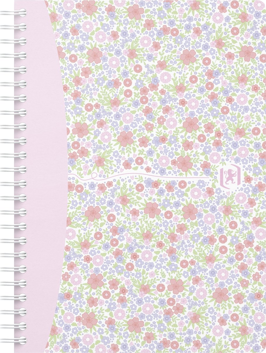 Oxford Floral Spiralbog A5 | Kvadreret | Ass.