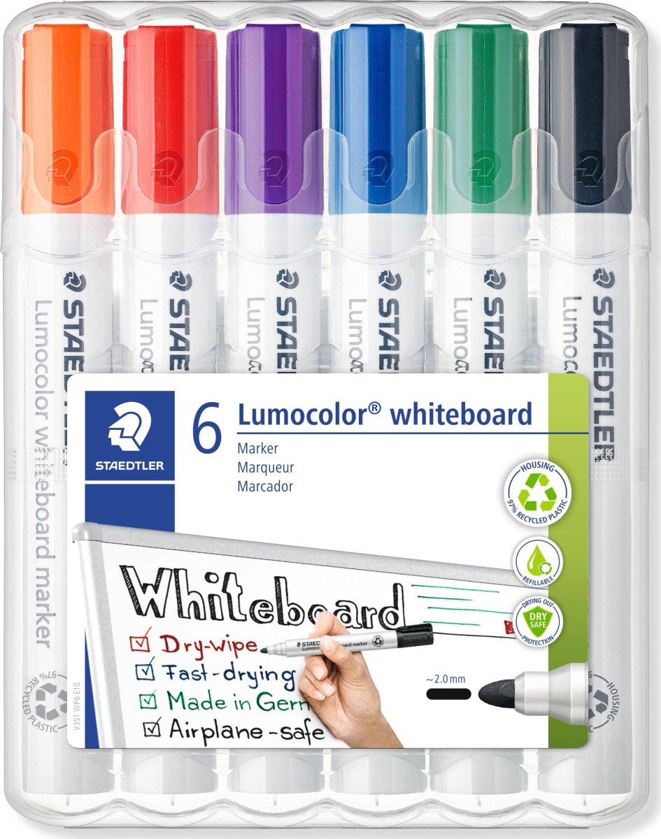 Staedtler 351 Whiteboard Marker | 6 farver