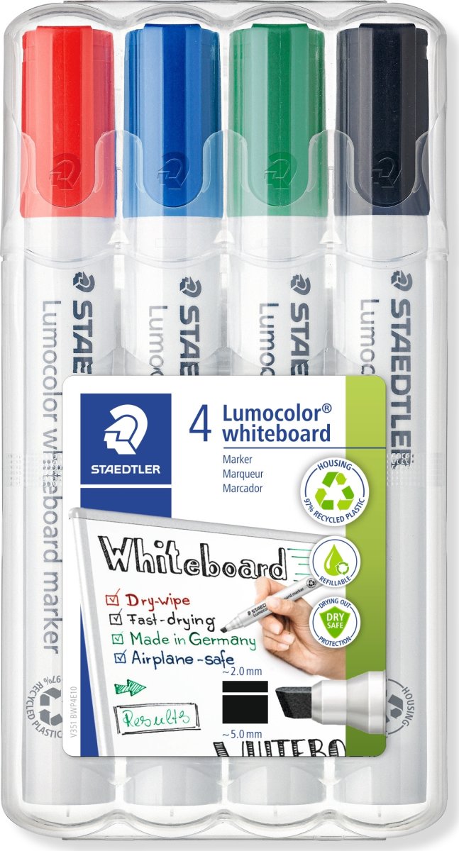 Staedtler 351B Whiteboard Marker | 4 farver