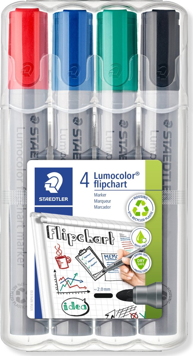 Staedtler 356 Flipover Marker | 4 farver