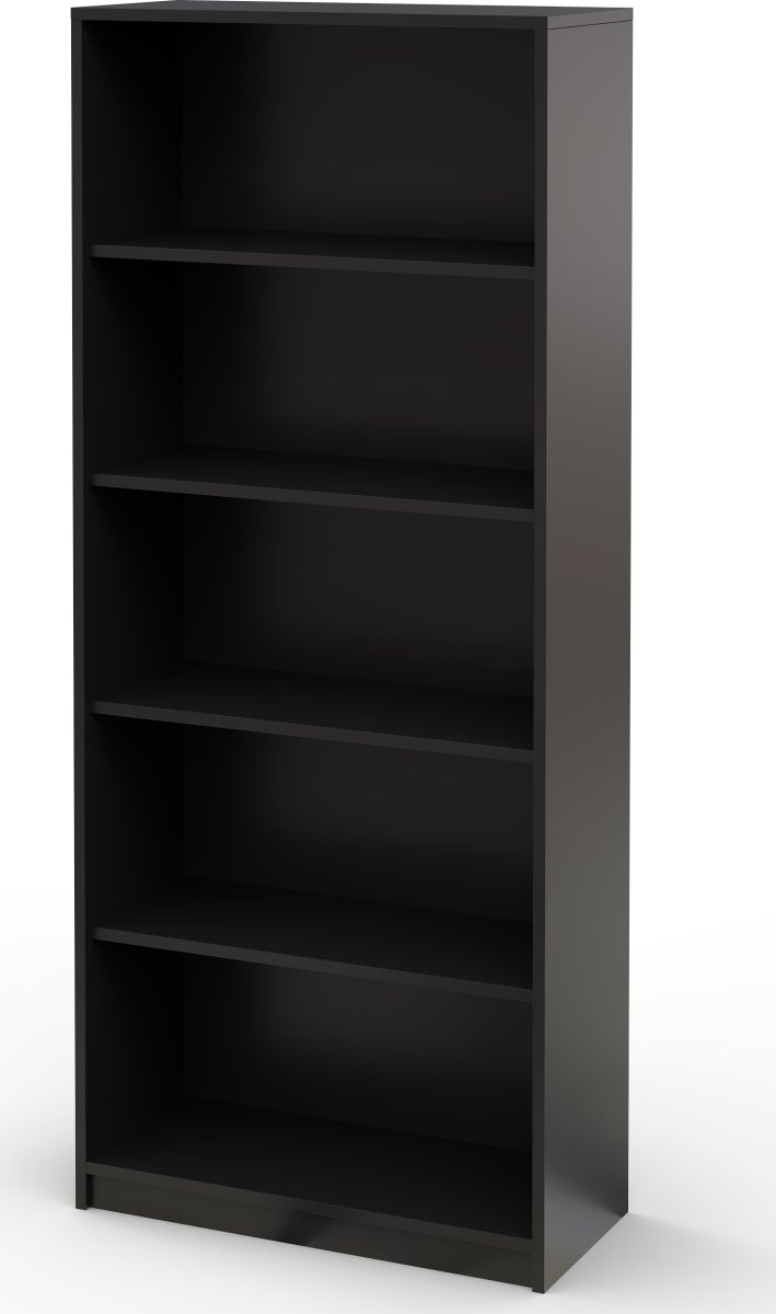 Jive reol m/5 rum mat sort dekor laminat, D35 cm