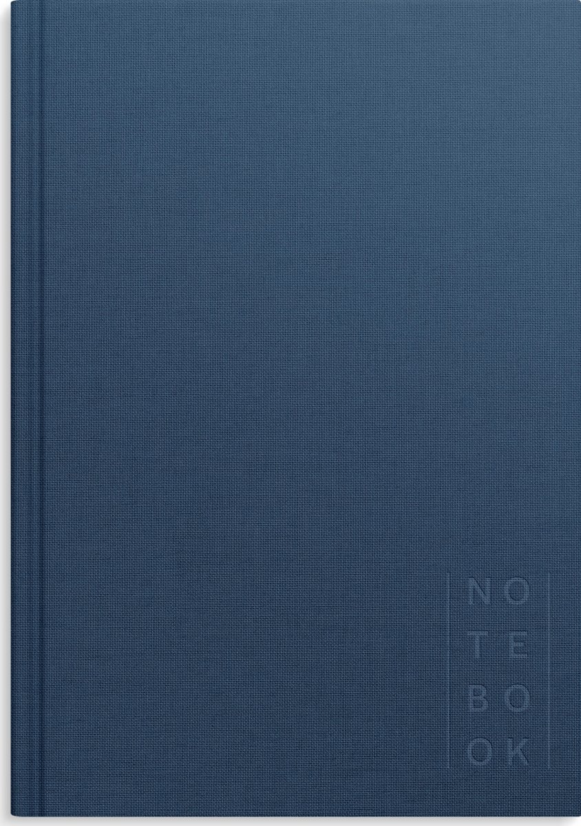 Burde Notesbog, tekstil, A5, linjeret, dark blue