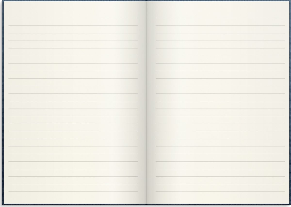 Burde Notesbog, tekstil, A5, linjeret, dark blue