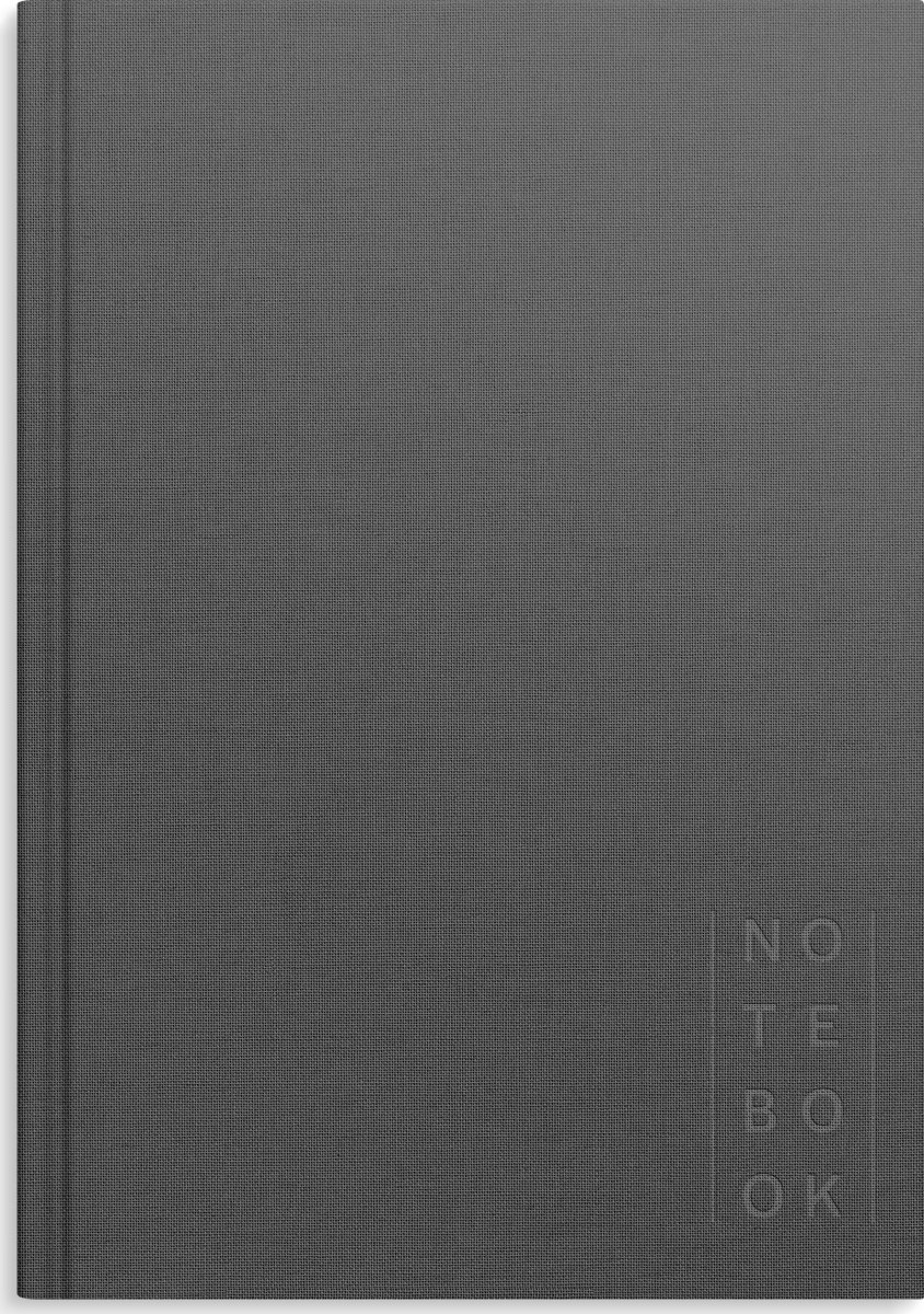 Burde Notesbog, tekstil, A5, linjeret, dark grey