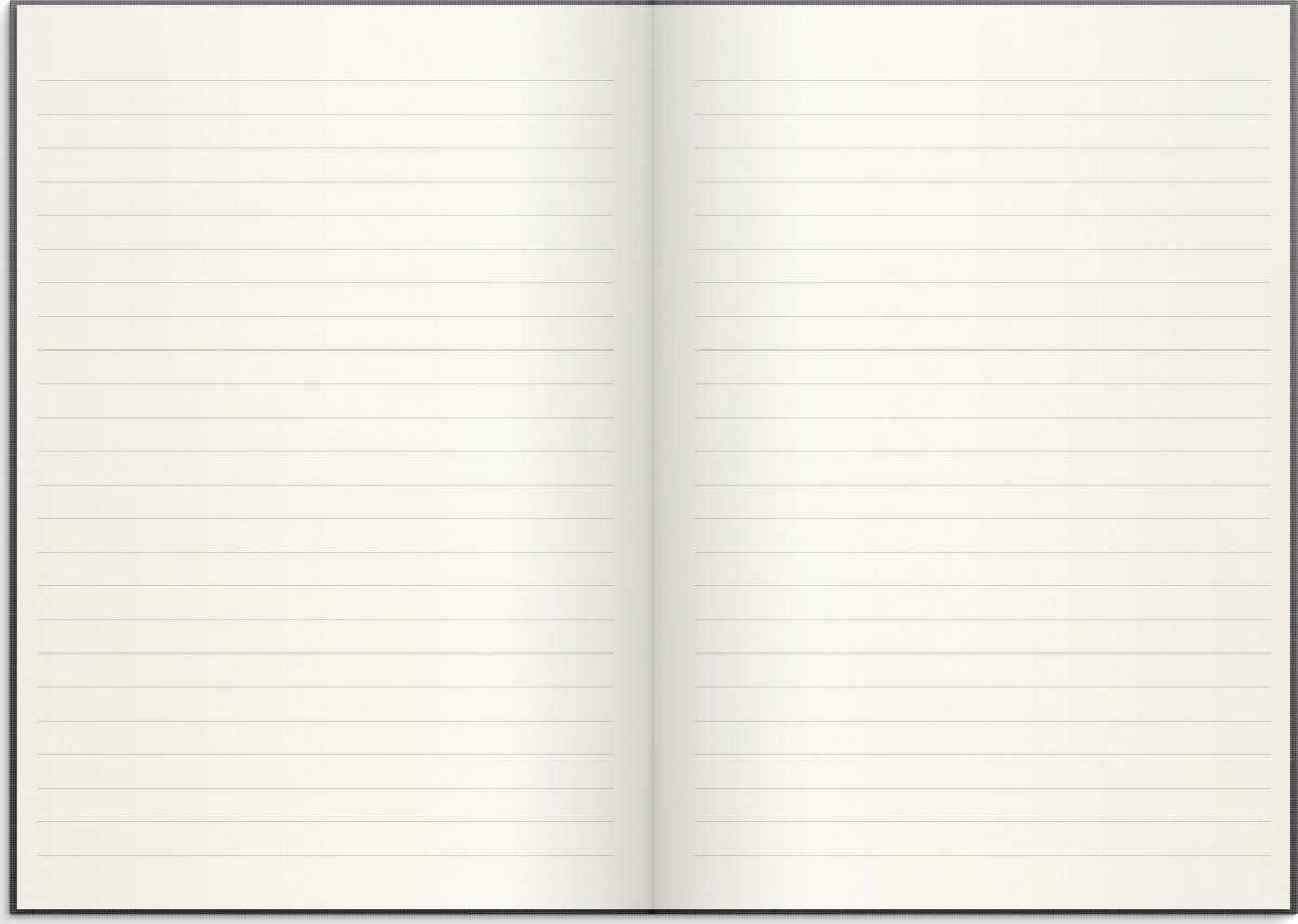 Burde Notesbog, tekstil, A5, linjeret, dark grey