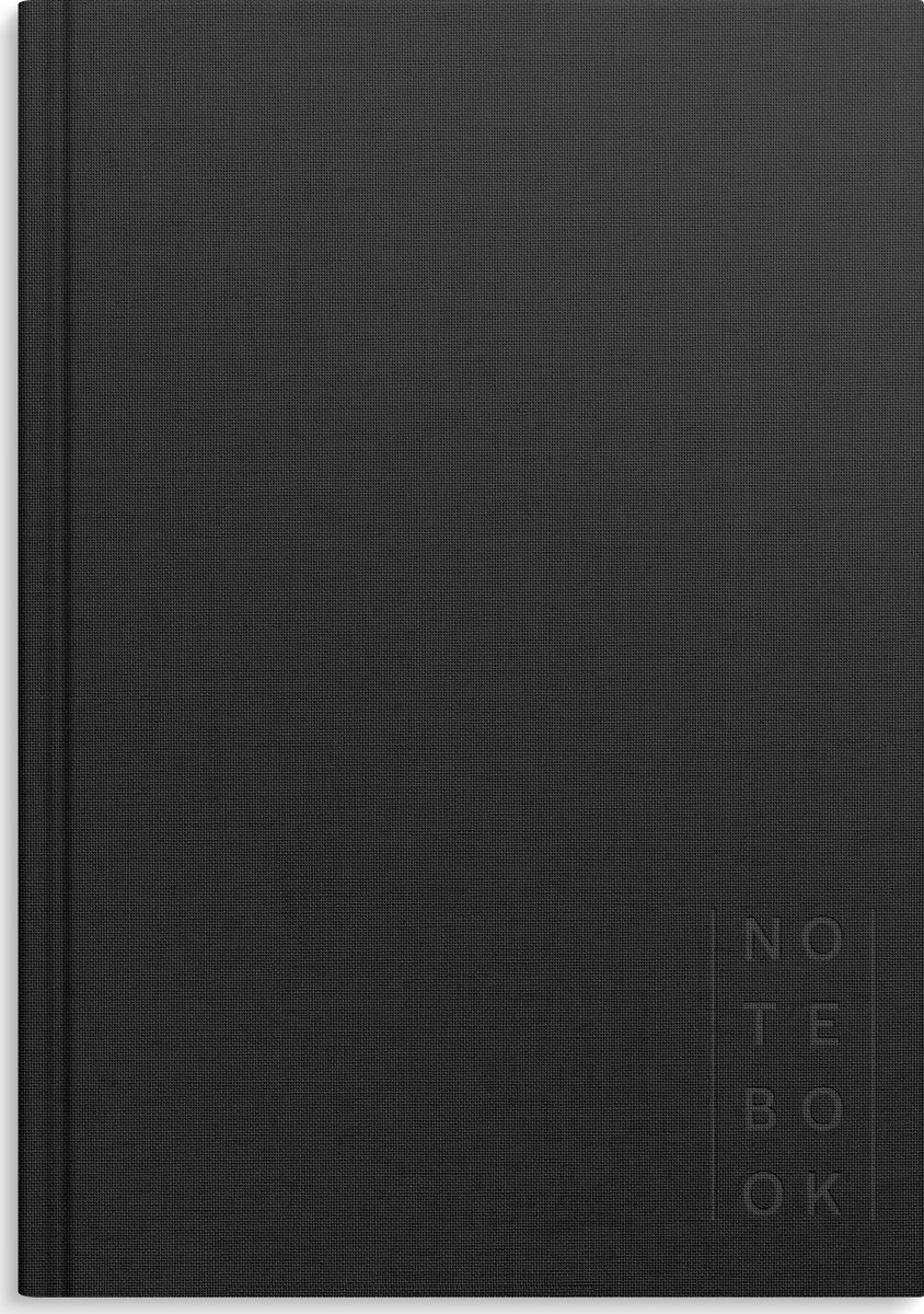 Burde Notesbog, tekstil, A5, linjeret, black