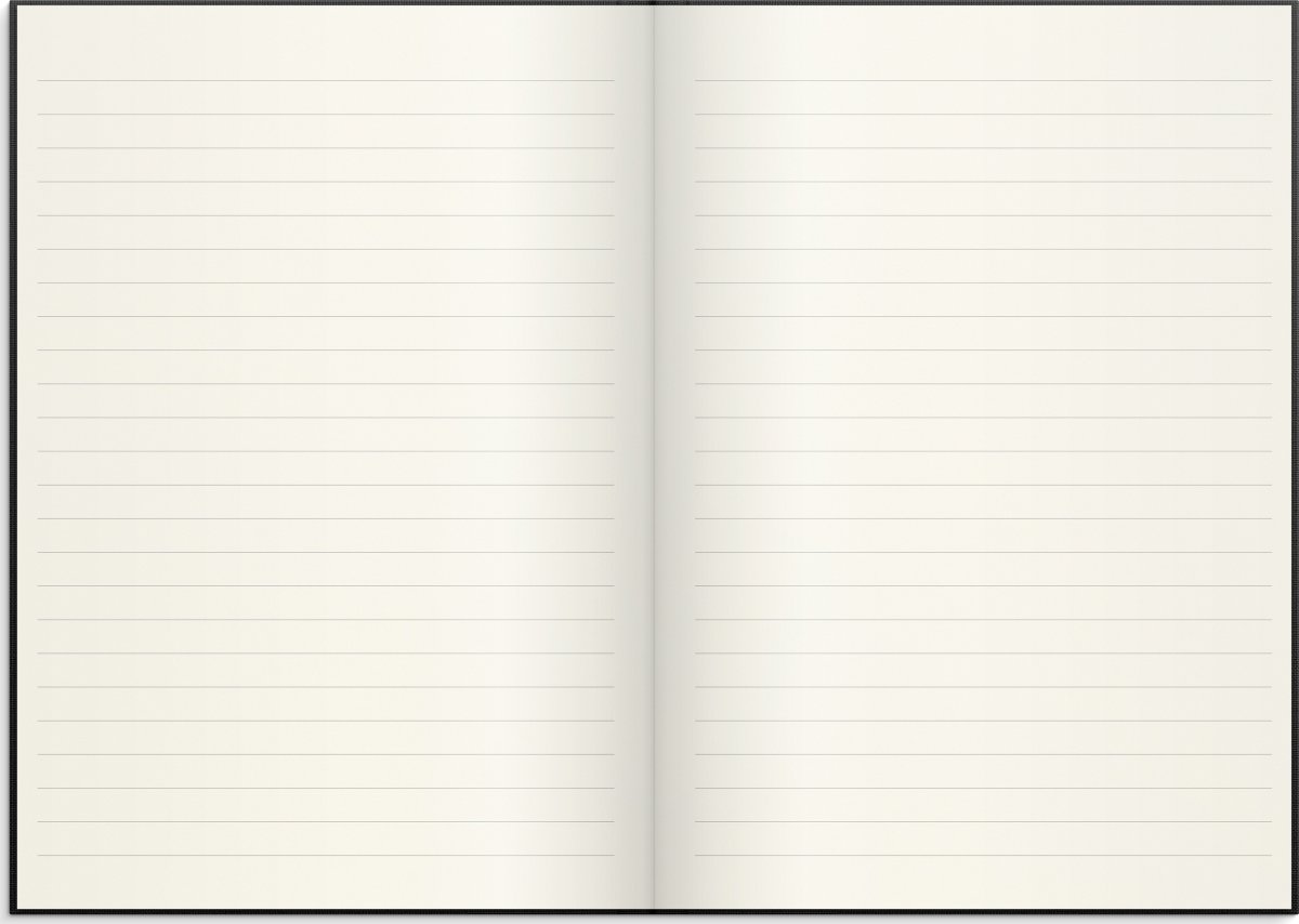 Burde Notesbog, tekstil, A5, linjeret, black