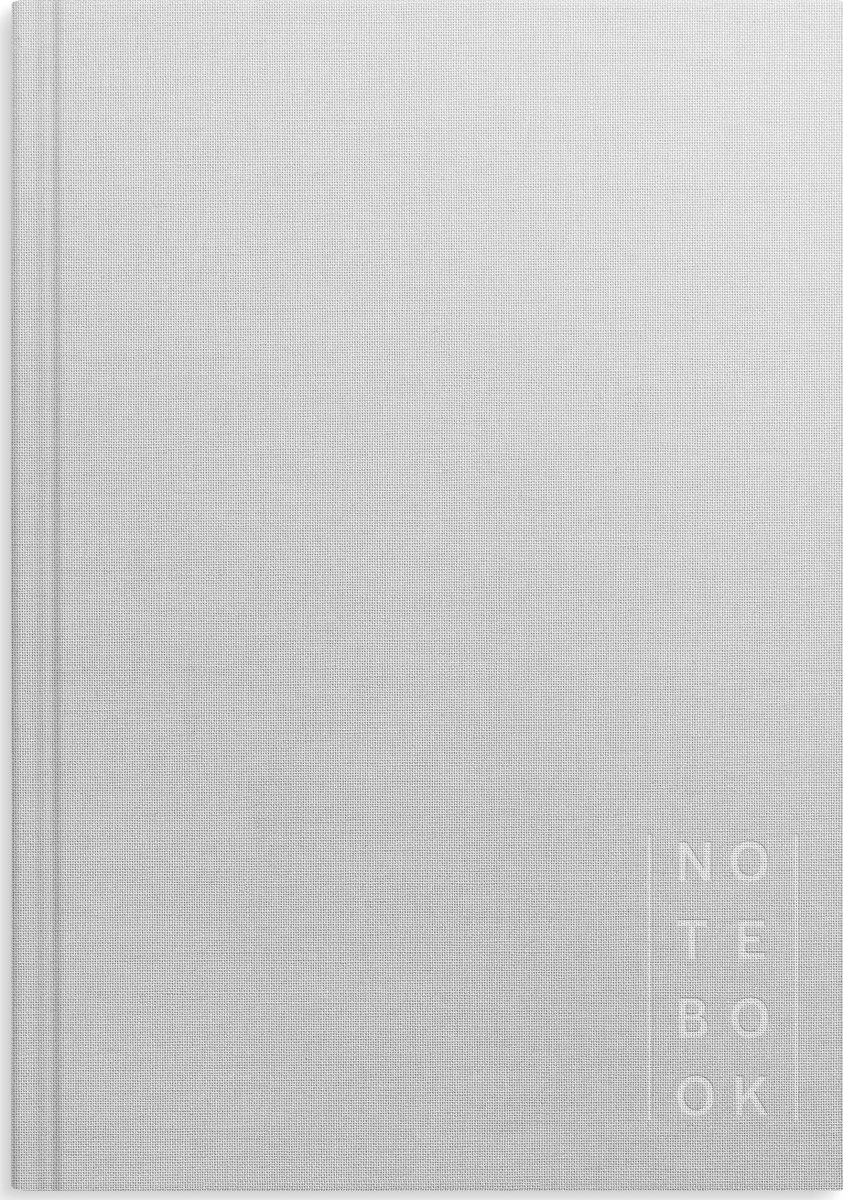 Burde Notesbog, tekstil, A5, linjeret, light grey